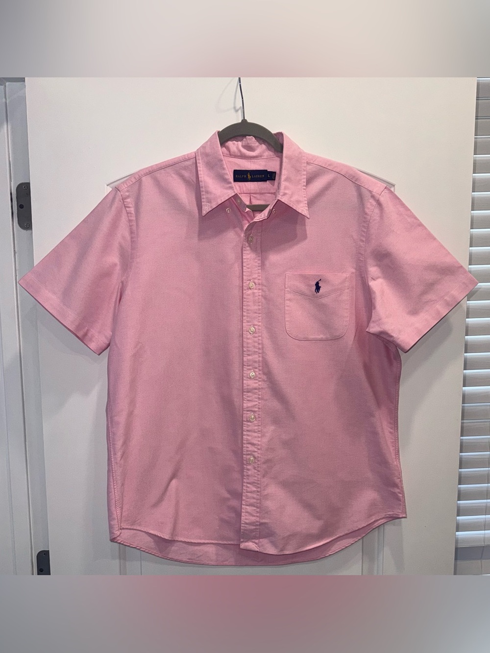 Polo Ralph Lauren pink men’s regular fit button down polo size large